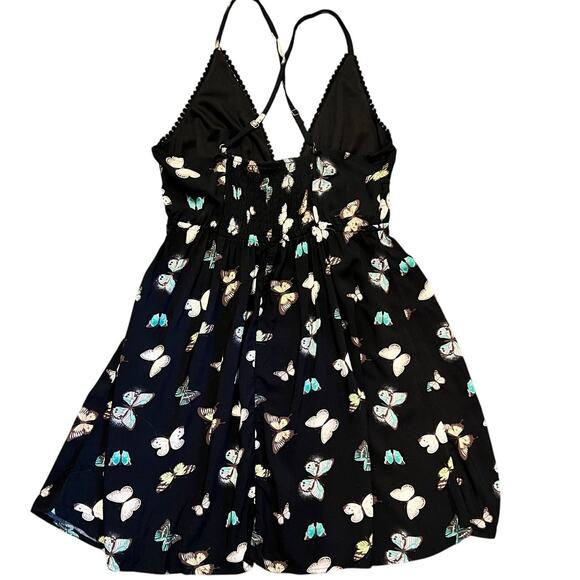 Wild Fable Butterfly Print Sleeveless Fit & Flare Mini Dress Womens Size M Black - Picture 3 of 7